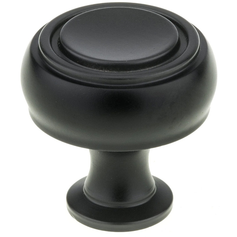 Contemporary Knob, 1-5/16" D, Black